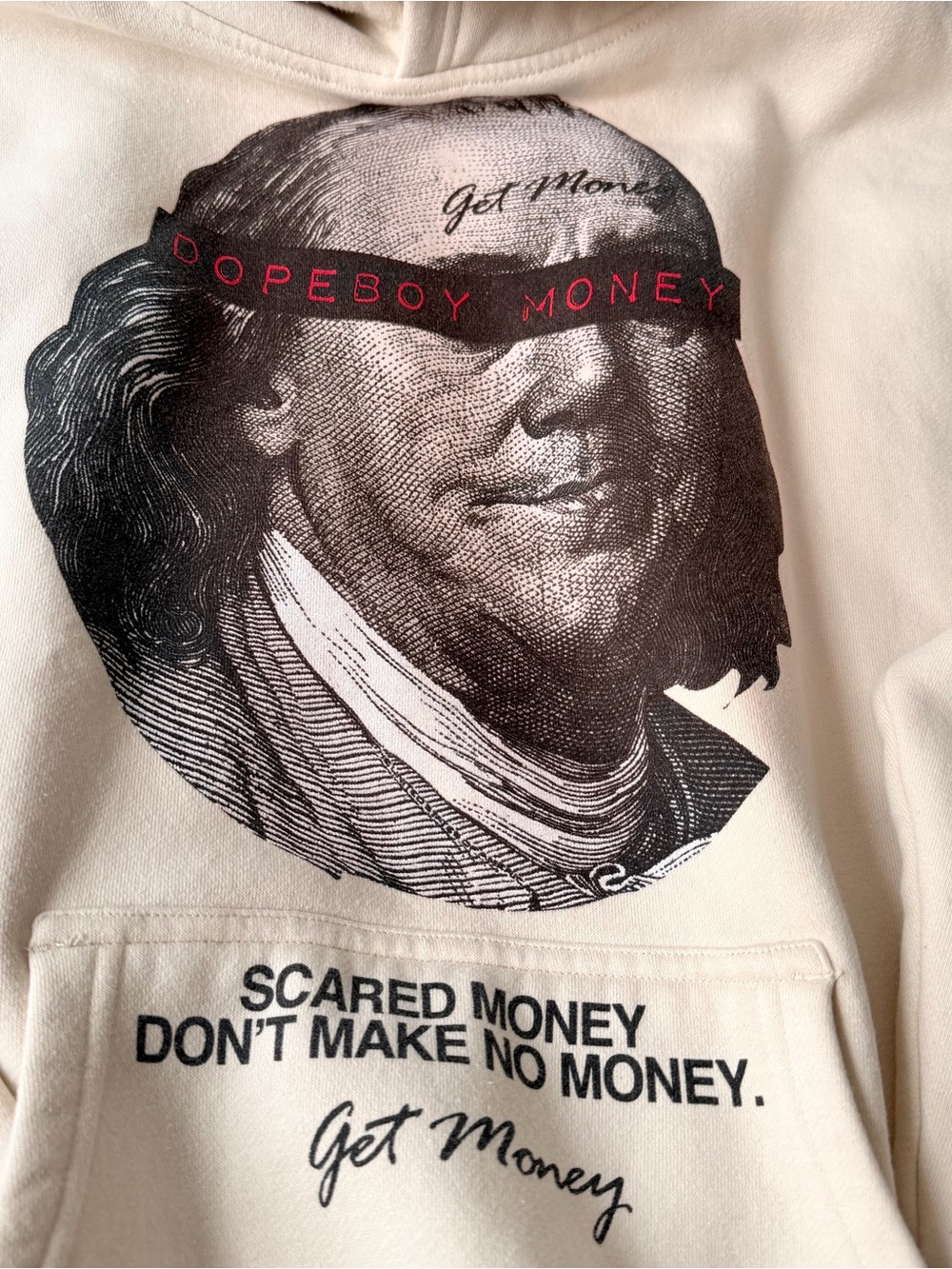 Hasta Muerte "Scared Money Don't Make No Money"  "Dope Boy" Hoodie graphic Large